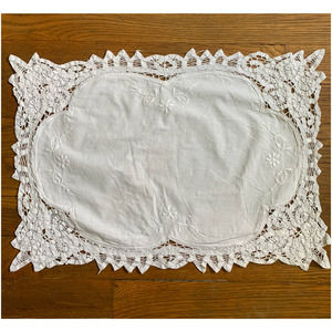 Heirloom Handmade Vintage Battenburg Lace Placemat 18" x 12"